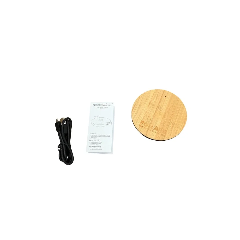 Leed's FSC 100% Bamboo Universal Wireless Charging Pad 7143-21NT 5W Wood Charger